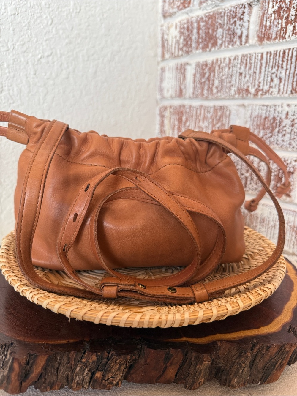 Madewell Leather Drawstring Crossbody Bag